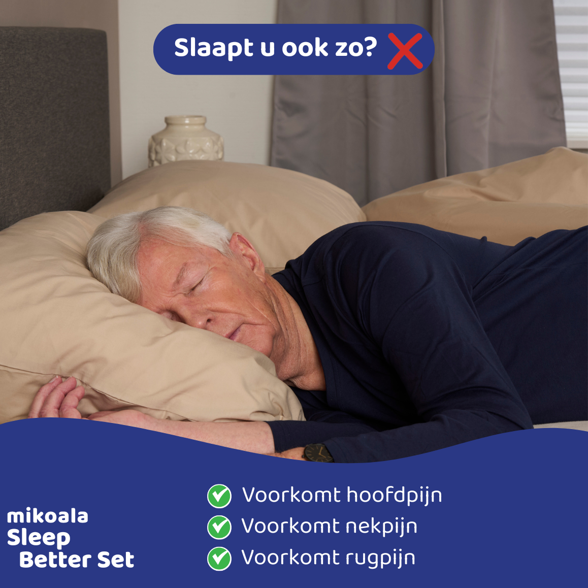 Mikoala Sleep Better Set: Hi4 Deluxe Pillow + Body Pillow - Ligwijzer.nl