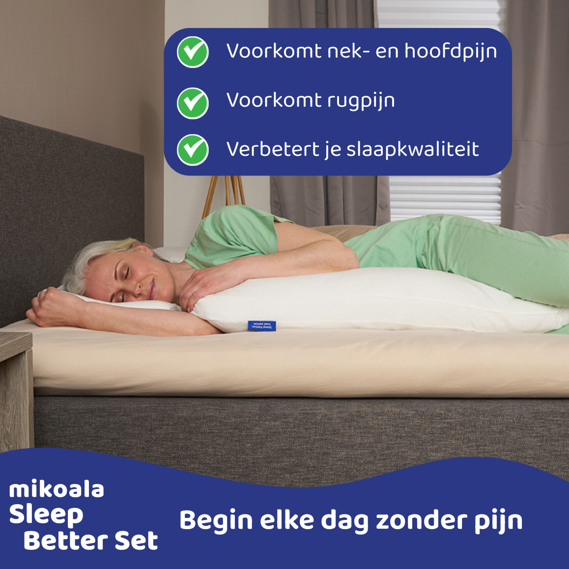 Mikoala Sleep Better Set: Hi4 Deluxe Pillow + Body Pillow - Ligwijzer.nl
